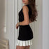 Elegant Mini Dress for Women - Office Commute Fashion with Pleated Design
